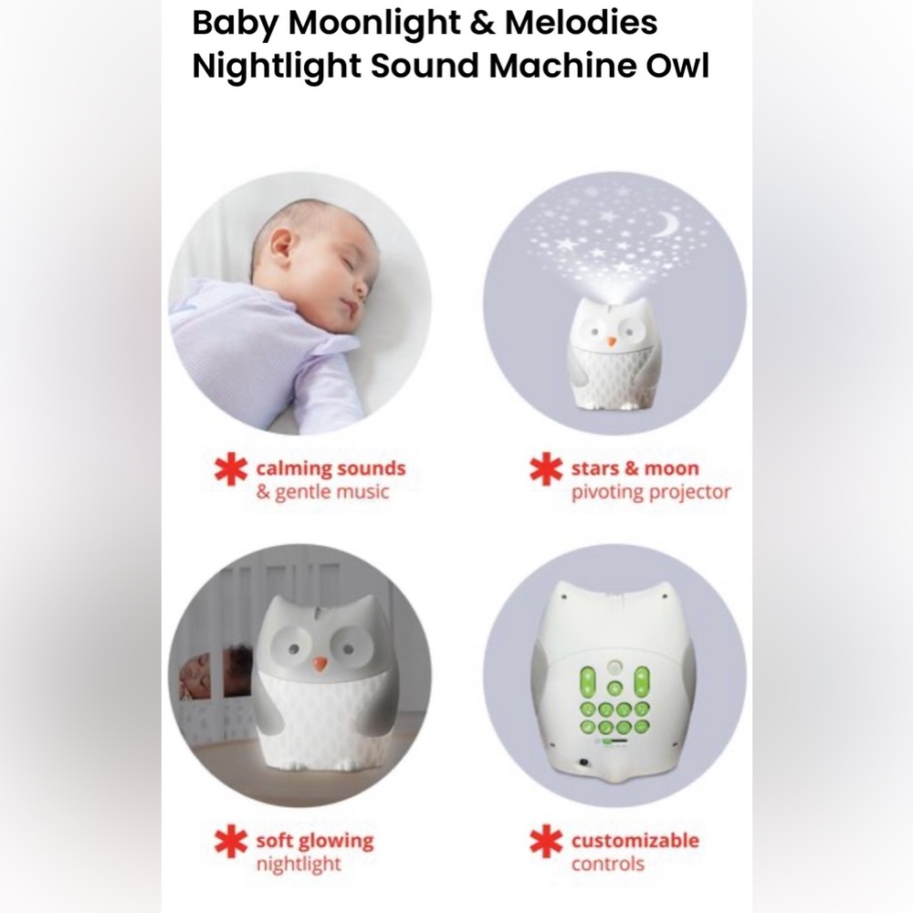 Skip Hop Owl Nightlight with Gray and Orange Accents - Picture 5 of 7